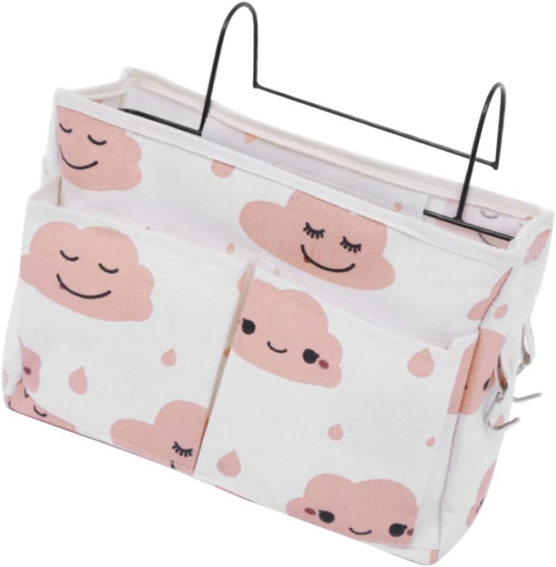 woobles Bedside Storage Pocket, Bedside Hanging Organizer Bunk Bed Storage Hanger Bag Pocket Dormitory Bed Caddy Pink, Dormitory Bed Organizer - Image 4